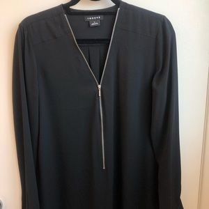 Black zip up blouse